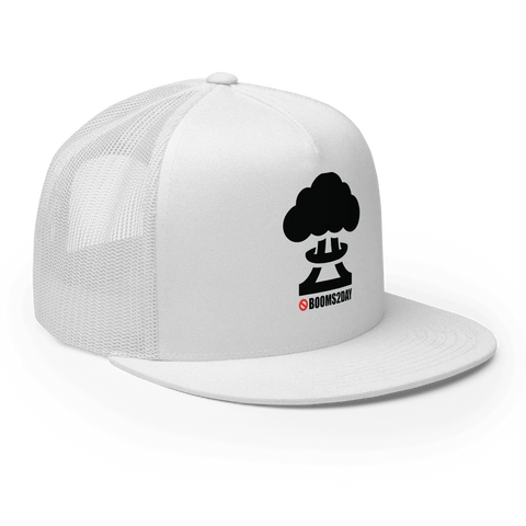 NO BOOMS | Trucker Hat | White
