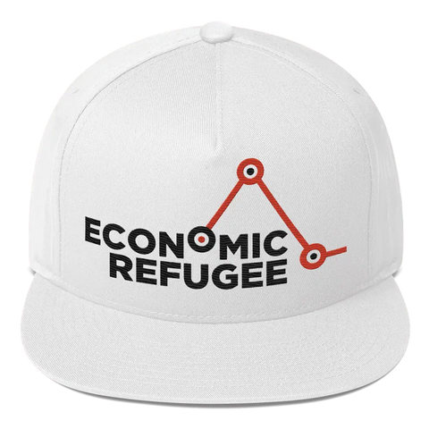 ECONOMIC REFUGEE  | Flat bill Cap | White