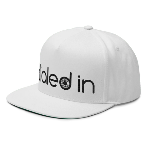 DIALED IN | Flat-bill Cap | White