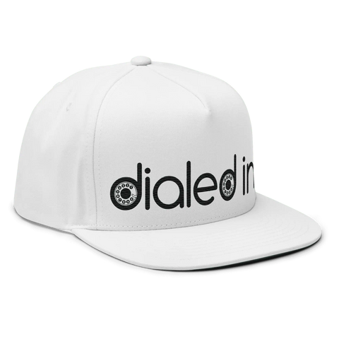 DIALED IN | Flat-bill Cap | White