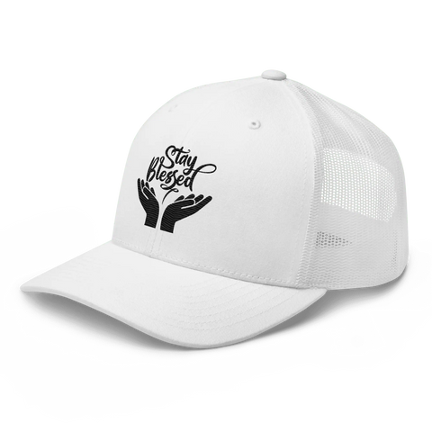 STAY BLESSED | Trucker Hat | White