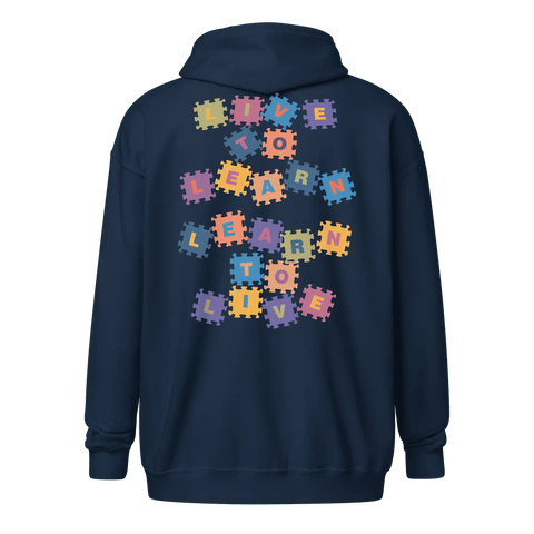 LIVE TO LEARN | Zip Hoodie | Navy