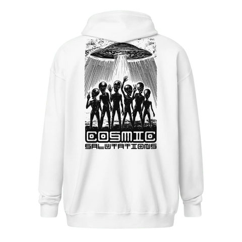 COSMIC SALUTATIONS | Zip Hoodie | White